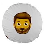 Emoji Bearded Man Large 18  Premium Round Cushion 