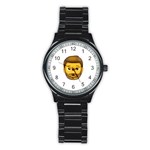 Emoji Bearded Man Stainless Steel Round Watch