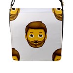 Emoji Bearded Man Flap Closure Messenger Bag (L)