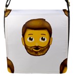 Emoji Bearded Man Flap Closure Messenger Bag (S)