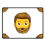 Emoji Bearded Man Double Sided Fleece Blanket (Small)