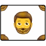 Emoji Bearded Man Double Sided Fleece Blanket (Medium)