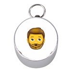 Emoji Bearded Man Silver Compass (Mini)