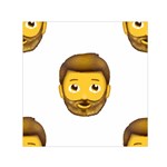 Emoji Bearded Man Small Satin Scarf (Square)