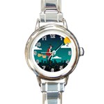 Halloween Witch Befana Round Italian Charm Watch