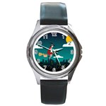 Halloween Witch Befana Round Metal Watch