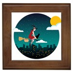 Halloween Witch Befana Framed Tile