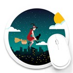 Halloween Witch Befana Round Mousepad