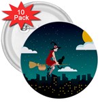 Halloween Witch Befana 3  Button (10 pack)