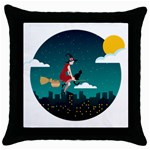 Halloween Witch Befana Throw Pillow Case (Black)