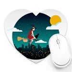 Halloween Witch Befana Heart Mousepad