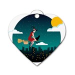 Halloween Witch Befana Dog Tag Heart (One Side)