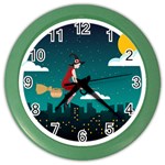 Halloween Witch Befana Color Wall Clock