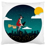 Halloween Witch Befana Large Flano Cushion Case (One Side)