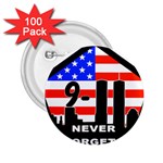 911 Never Forget 2.25  Button (100 pack)