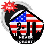 911 Never Forget 3  Magnet (10 pack)