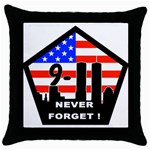 911 Never Forget Throw Pillow Case (Black)