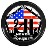 911 Never Forget Wall Clock (Black)