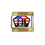 911 Never Forget Gold Trim Italian Charm (9mm)