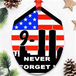 911 Never Forget Oval Ornament (Two Sides)