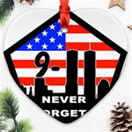 911 Never Forget Heart Ornament (Two Sides)