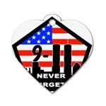 911 Never Forget Dog Tag Heart (One Side)