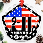 911 Never Forget Round Filigree Ornament (Two Sides)