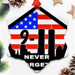 911 Never Forget Snowflake Ornament (Two Sides)