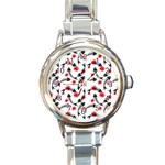 Halloween Skeleton Fish Round Italian Charm Watch