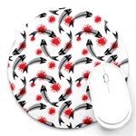 Halloween Skeleton Fish Round Mousepad