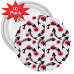 Halloween Skeleton Fish 3  Button (10 pack)