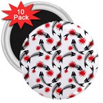 Halloween Skeleton Fish 3  Magnet (10 pack)