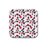 Halloween Skeleton Fish Rubber Coaster (Square)