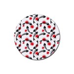 Halloween Skeleton Fish Rubber Round Coaster (4 pack)