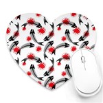 Halloween Skeleton Fish Heart Mousepad