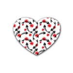 Halloween Skeleton Fish Rubber Heart Coaster (4 pack)