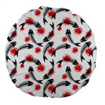 Halloween Skeleton Fish Large 18  Premium Round Cushion 