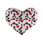 Halloween Skeleton Fish Standard 16  Premium Heart Shape Cushion 