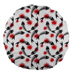 Halloween Skeleton Fish Large 18  Premium Flano Round Cushion 