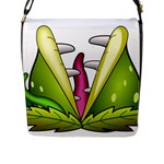  Venus Flytrap Monster Flap Closure Messenger Bag (L)