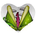  Venus Flytrap Monster Large 19  Premium Flano Heart Shape Cushion