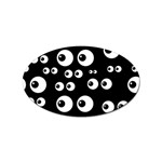 black white eyes Sticker Oval (100 pack)