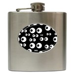 black white eyes Hip Flask (6 oz)