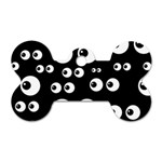 black white eyes Dog Tag Bone (One Side)