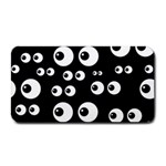 black white eyes Medium Bar Mat