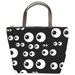 black white eyes Bucket Bag