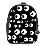 black white eyes School Bag (Large)