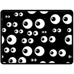 black white eyes Fleece Blanket (Large)