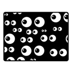 black white eyes Fleece Blanket (Small)