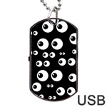 black white eyes Dog Tag USB Flash (One Side)